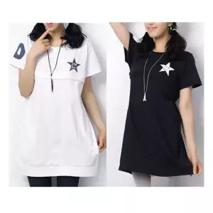 F.반팔날개수유티- 여름 수유복 반팔 수유옷 지퍼 159924