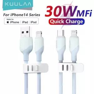 KUULAA USB C 라이트닝 MFi 케이블, 아이폰 고속 충전 PD 30W, C타입, 14 13 12 11 프로 맥스 X XS XR 8 용