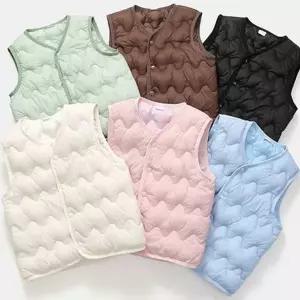 아동 누빔 패딩 조끼 물결 보온 간절기 아동 경량 패딩 조끼 아우터 내의