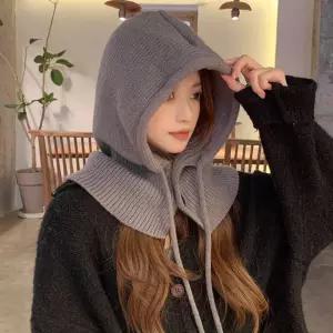 [이지커머스]겨울 패션 포인트 여성 단추 바라클라바 그레이 바바클라바 바나클라바 바리클라바 넥워머