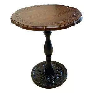 엔틱원형티테이블 홈카페인테리어 우드사이드테이블 거실 콘솔 협탁 테이