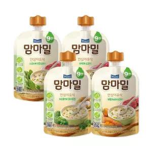 매일 맘마밀 안심이유식 9개월 4종 100g 혼합구성 총 10팩 (미역소고기3+녹황채소3+브로콜리2+시금치연근2)