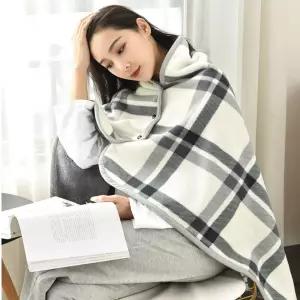 플리스 극세사 똑딱이 담요 망토 체크 다용도