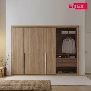 에넥스 브리제 E0 하이브리드 오픈형 붙박이장 300cm 10자 맞춤 시공 안방