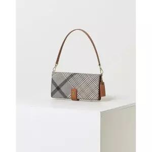 백화점 닥스 ACC NE 타입C.브라운 체크 가죽 핸드폰케이스DCHO2E328