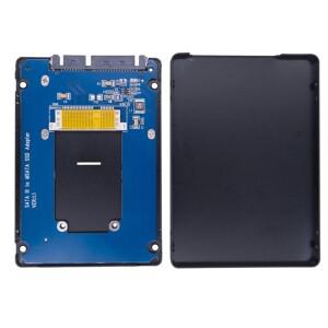 (NEWLY)MSATA-SATA 3.0 SSD 인클로저 알루미늄 케이스 박스 2.5인치 SATA 6Gbps 어댑터 하드 드라이브용 외