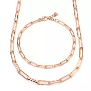 14K 심플 레이어드 2mm 클립체인 주얼리세트 (목걸이+팔찌) IRS29837