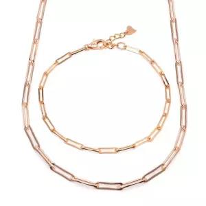 14K 심플 레이어드 1mm 클립체인 주얼리세트 (목걸이+팔찌) IRS29836