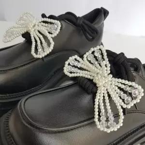 신발 리본 악세사리 포인트 데코 꾸미기 신발 진주 리본 운동화 장식 슬립온 공예 재료