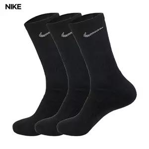 [나이키]나이키 쿠션크루 남자 여자 스포츠 장목 긴 양말 3켤레 세트 블랙 SX4508-001