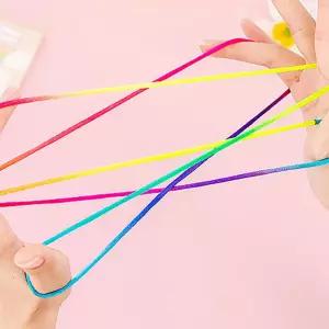 무지개실뜨기실 실뜨기 놀이용 무지개 컬러 실 실뜨개 끈