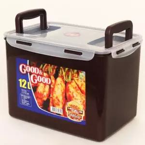 굿앤굿 밀폐용기 12L 쵸코 투핸디형 김치냉장고용기 플라스틱용기 반찬통