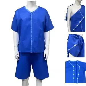 병원 검진센터 어깨트임 일회용 반팔바지 환자복 병원복 정형외과 환자복잠옷 입원실 요양병원