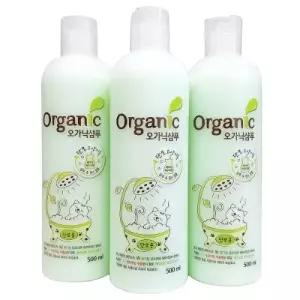 오가닉 고양이샴푸 단모용 500ml x 3통 반려묘 애묘 저자극 보습효과 샴푸 목욕