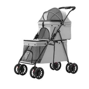 강아지 유모차 2단 애견 다견용 분리형 웨건 접이식