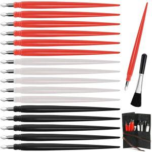 18피스 스크래치 아트 도구, 드로잉 컬러 펜 듀얼 팁 / 페이퍼 스틱 스타일러스 도구 가방 성인 및 청소년 페인팅, 깨끗한 붓 공예가 포함된 세트