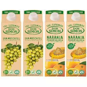 돈시몬 100%착즙주스 백포도1L 2개+오렌지1L 2개 (총4개) 음료수생과일어린이