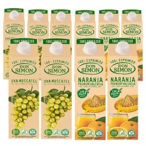 돈시몬 100%착즙주스 백포도1L 5개+오렌지1L 5개 (총10개) 음료수생과일어린이