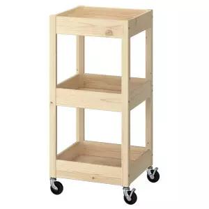 이케아 LOSHULT 로스훌트 카트 38x38x82cm/원목트롤리/이동식카트/주방웨건/이동식선반