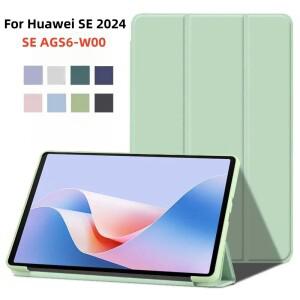 Huawei MatePad SE 11 2024인치 TPU 자기 스마트 삼중 접이식 스탠드 태블릿 케이스 Funda For AGS6-W00 커