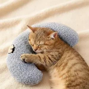 반려동물용 강아지쿠션 U형베개 초승달디자인 애견방석 잠자리용