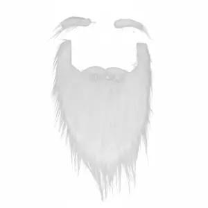 나이수이 화이트 산타 수염 및 의상 세트 - 크리스마스 극장 사진 소품 코스프레 액세서리를 위한 현실적인