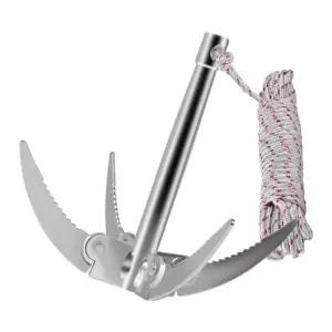 등산용 접이식 갈고리 후크 안전 클라이밍 피켈 등산장비 생존로프 4발톱