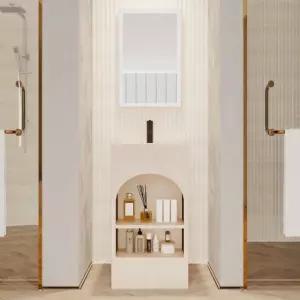 호텔 세면대 레트로 하부장 일체형 사각 건식 모던 욕실 수납장