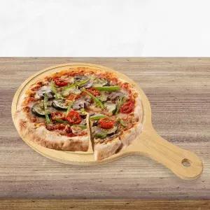 [하프클럽/골피아]대나무 손잡이 피자트레이(원형) 40x28cm 피자도마