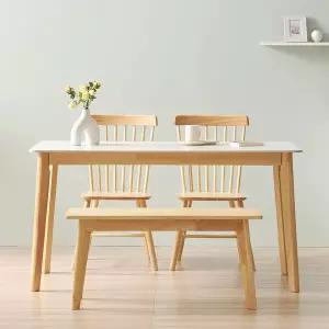 [디자이너스룸]쉐리 원목식탁 세라믹 4인용 1400식탁 벤치형 세트