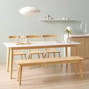 [디자이너스룸]쉐리 원목식탁 세라믹 6인용 1800식탁 벤치형 세트