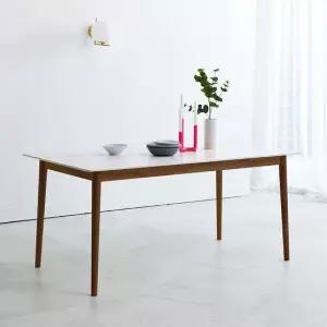 스칸디 1600 6인 사각 타원 세라믹 원목식탁 단품)