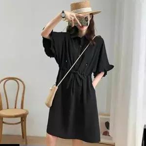 캐주얼원피스 여성 가슴 지퍼 카라 반팔 원피스 임산부 임부복 1P