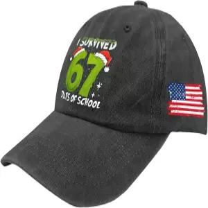 미국산 크리스마스 캔디 지팡이 식스 세븐 트럭 운전사 모자 면 세탁 후 67일 동안 학교 생활을