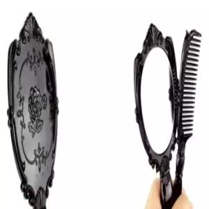 ( )엔틱미니빗거울세트 소형거울 앤틱손거울 휴대용빗거울 헤어빗