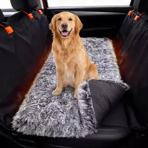 하하펠트 54인치 x24.8인치 x3.9인치 푹신한 개 카시트 커버 두꺼운 침대 부드러운 인조 모피 애완동물