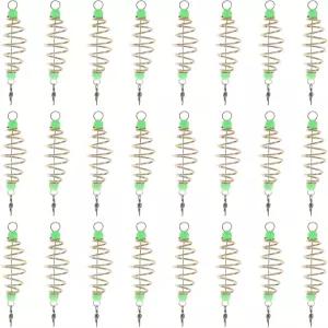 YARNOW 24개 야광 구슬 봄 물고기 미끼 케이지 3.14인치 올리브 모양 잉어 낚시 홀더 리버 레이크 스트림