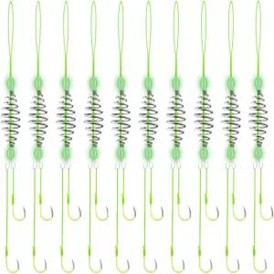 잉어 낚시 헤어 리그 장비 10개의 미끼 케이지 트랩 스프링 피더가 있는 바늘