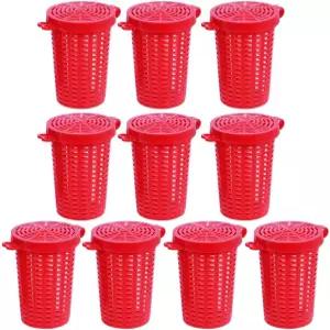 MiOYOO 낚시 미끼 케이지 트랩 10개/ 20개 먹이통 홀더 균일한 구멍이 있는 가벼운 물고기 바구니 새우