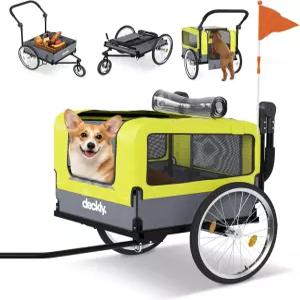 데클리 4in1 반려견 자전거 트레일러 최대 88파운드 무게의 부착 부드러운 롤링 휠 유모차 반려견용