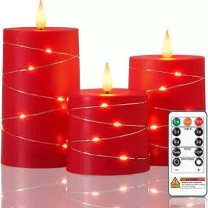 리모컨 타이머가 있는 레이케어 불 없는 양초 깜빡이는 배터리가 작동하는 LED 기둥 가짜 홈 데코