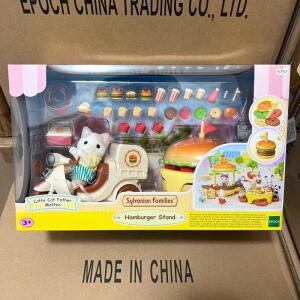 미니어처 가구 세트실바니안 패밀리 블라인드 피규어 캣 버거 자동차 음식 선물 장난감 소녀용