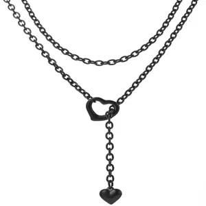 여성용 로이트 하트 슬립 체인 목걸이 스테인리스 스틸 Y 롱 조절 가능한 고딕