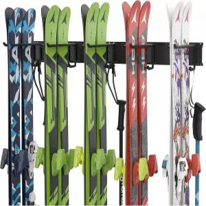 월리닉스 32인치 스키 랙 차고 수납 스노보드 정리함 시스템용 벽걸이 보관함 가정 창고용 홀더 행거 10쌍
