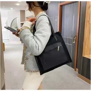 스탠다드 사각 토트백 끈조절 숄더백 캔버스 인조가죽 빅포켓