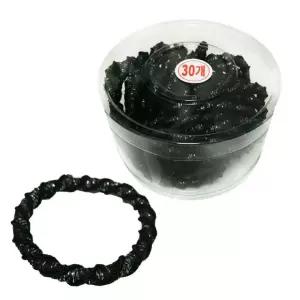 꽈배기 코사지통 반짝검정고무줄 머리끈 헤어밴드 30P