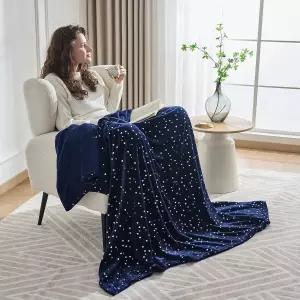 난피퍼 플리스 블랭킷 하트 포일 프린트 울트라 소프트 경량 극세사 소파/코치용 올 시즌 프리미엄 플러피