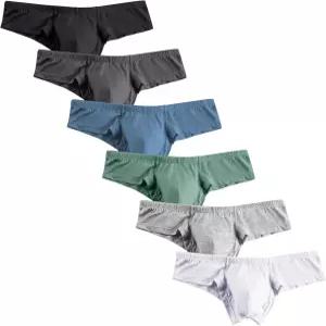 후페산 남성 속옷 마이크로 모달 비키니 브 로우 라이즈 하프 백 커버 실크 터치 멀티팩