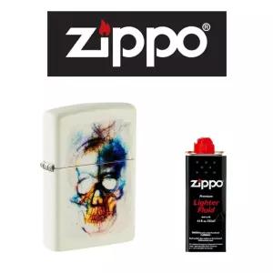 기름라이터 커스텀 야광 Glow 스컬 지포라이타+133ml [AAT9151]