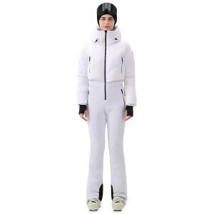 HIGH EXPERIENCE 여성용 스키 수트 원피스 스노수트 스노우 슬림 점프수트 스노우보드 의상 방수 단열 겨울 따뜻한, 화이트., 라지